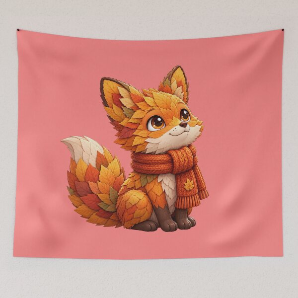 Item preview, Autumn Ember Fox – Cute Woodland Fox with Falling Leaves designed and sold by NEFERSIGN.