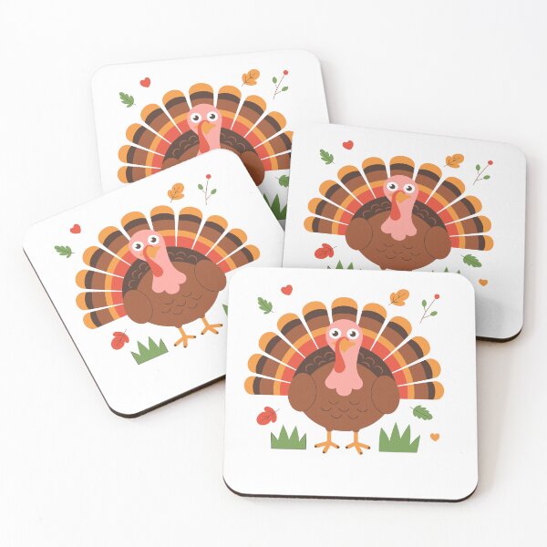 Item preview, Cute Front Facing Thanksgiving Turkey with Hearts and Leaves designed and sold by Affiliora.
