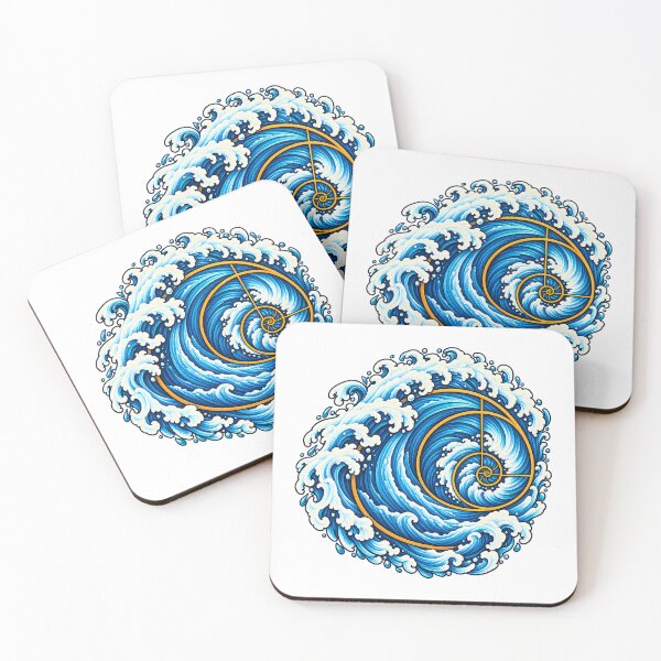 Item preview, Fibonacci Spiral Ocean Wave Golden Ratio Math Science Mathematicians Students designed and sold by Photo-Sphere101.