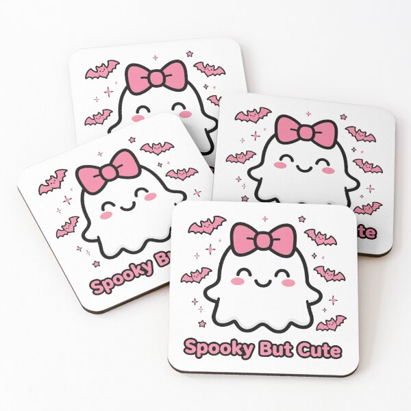 Item preview, Spooky But Cute Pink Ghost With Bow Kawaii Halloween Ghost Art designed and sold by Funky Mobile Studio.
