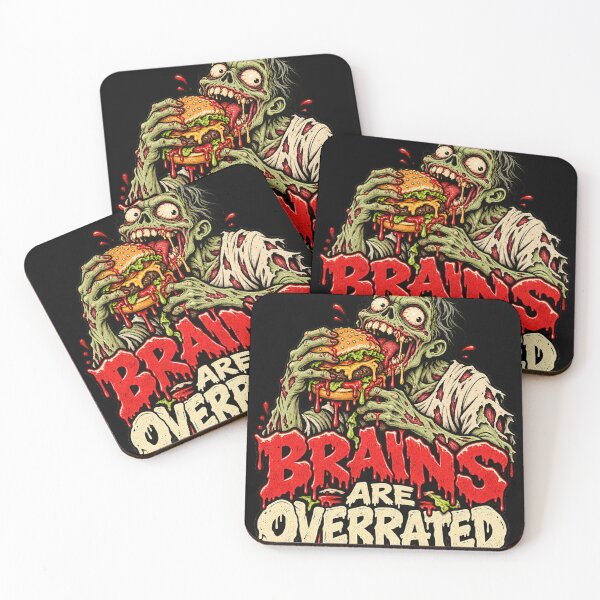 Item preview, Brains Are Overrated Zombie T-Shirt Design designed and sold by THAT-ONE-TEE.