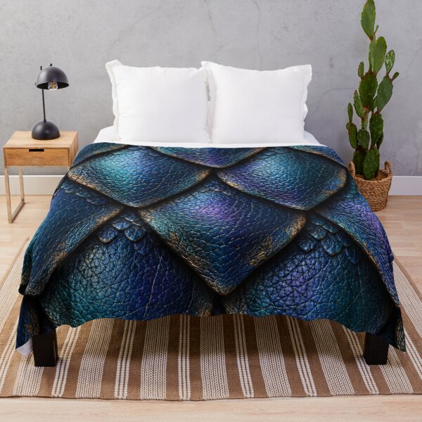 Item preview, Iridescent Dragon Scales – Metallic Blue and Purple Fantasy Armor Texture designed and sold by Kaleidoscope Print.