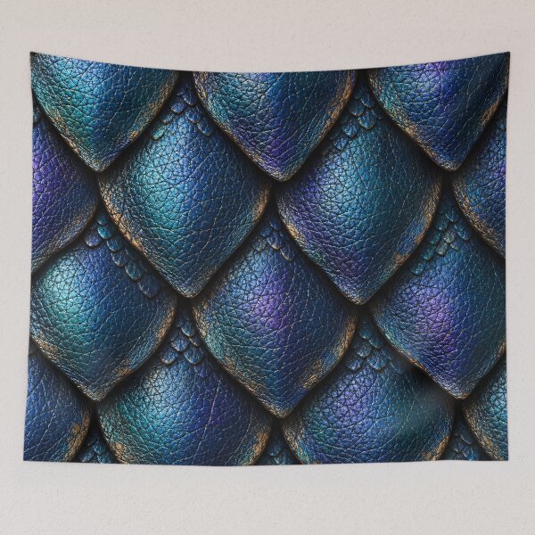 Item preview, Iridescent Dragon Scales – Metallic Blue and Purple Fantasy Armor Texture designed and sold by Kaleidoscope Print.