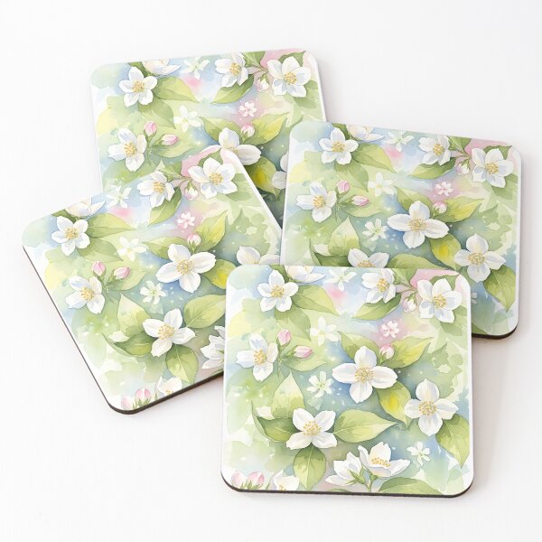 Item preview, Jasmine Garden in Soft Pastel Watercolor Wash designed and sold by VelloomStore.