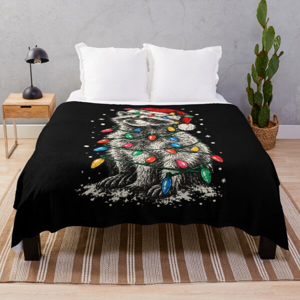 Item preview, Christmas Raccoon Wrapped in Colorful Lights designed and sold by Jone Cham.
