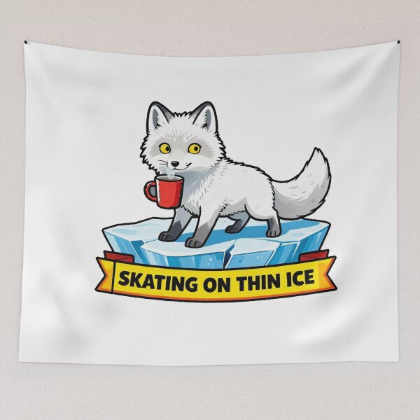 Item preview, Skating On Thin Ice - Arctic Fox Funny ADHD Anxiety Meme designed and sold by Arc2020.
