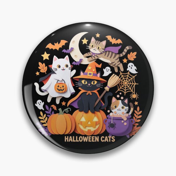 Item preview, Halloween Cats Spooky Papercraft Kittens Trick or Treat Graphic Art designed and sold by CuteKats.