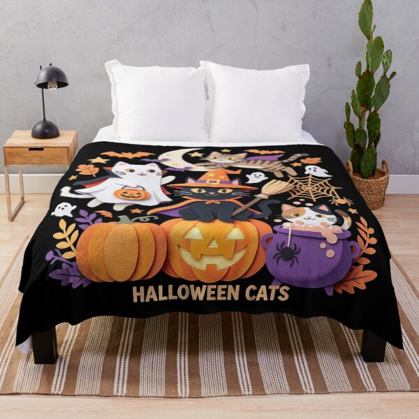 Item preview, Halloween Cats Spooky Papercraft Kittens Trick or Treat Graphic Art designed and sold by CuteKats.