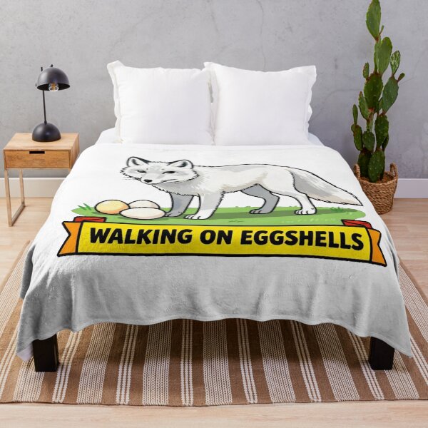 Item preview, Walking On Eggshells - Arctic Fox Introvert Social Anxiety Meme designed and sold by Arc2020.
