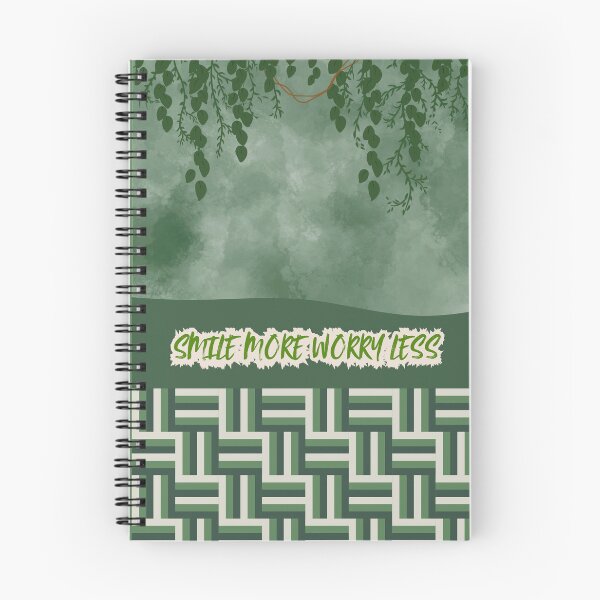 Item preview, Smile More Worry Less Green Botanical Geometric Pattern designed and sold by Aries Creation Store.