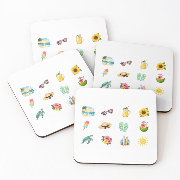 Item preview, Cute Summer Beach Sticker Sheet, Tropical Vacation Clipart Collection designed and sold by Rehnair.