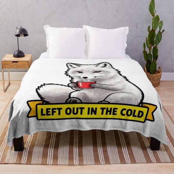 Item preview, Left Out In The Cold - Funny Introvert Arctic Fox Meme designed and sold by Arc2020.