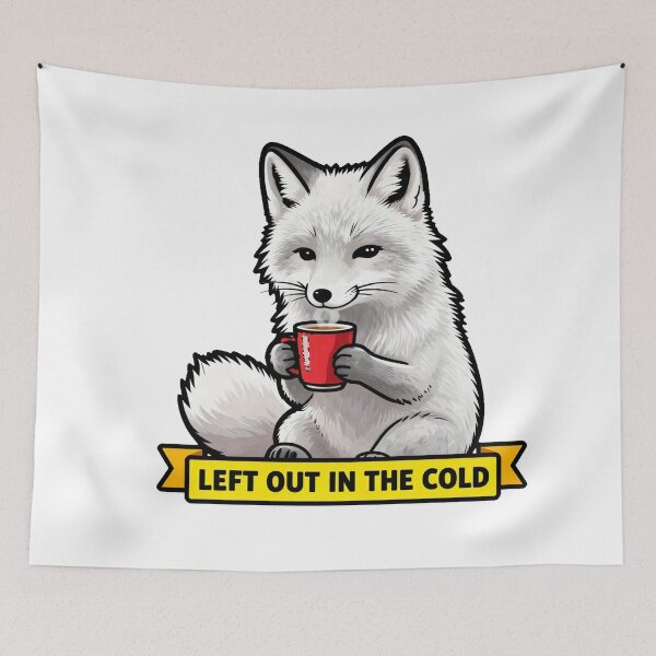 Item preview, Left Out In The Cold - Funny Introvert Arctic Fox Meme designed and sold by Arc2020.