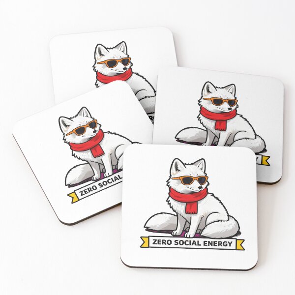 Item preview, Zero Social Energy - Funny Introvert Arctic Fox Aesthetic designed and sold by Arc2020.