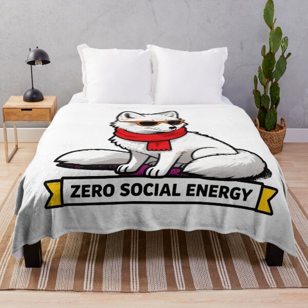 Item preview, Zero Social Energy - Funny Introvert Arctic Fox Aesthetic designed and sold by Arc2020.