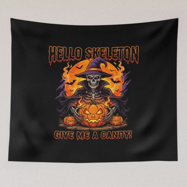 Item preview, Hello Skeleton Give Me A Candy Halloween Design designed and sold by SoyLamderma.