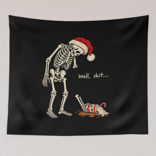 Item preview, Christmas Skeleton Santa with Ghost Dog designed and sold by Jone Cham.