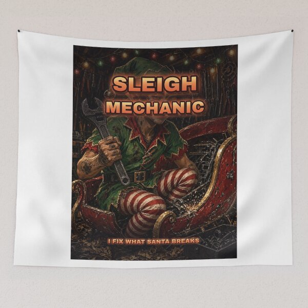 Item preview, Funny Elf Mechanic Christmas Shirt Sleigh Mechanic Gift for Mechanics All Over Print designed and sold by Ember Lane Designs.