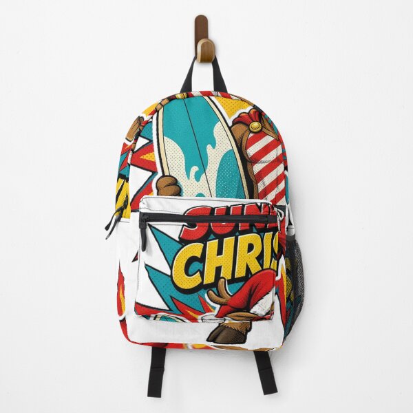 Item preview, Sunburnt Christmas Surfing Reindeer Superhero Aussie Christmas Sticker designed and sold by DTSA.