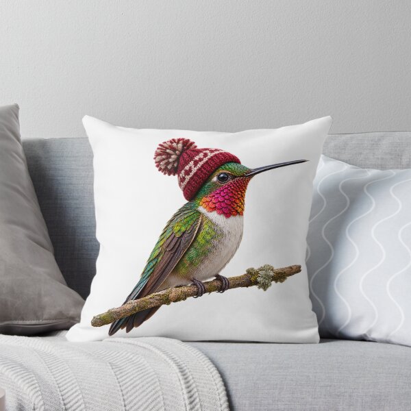 Item preview, Hummingbird Wearing a Winter Beanie Birdwatcher Gift designed and sold by tarzbol.