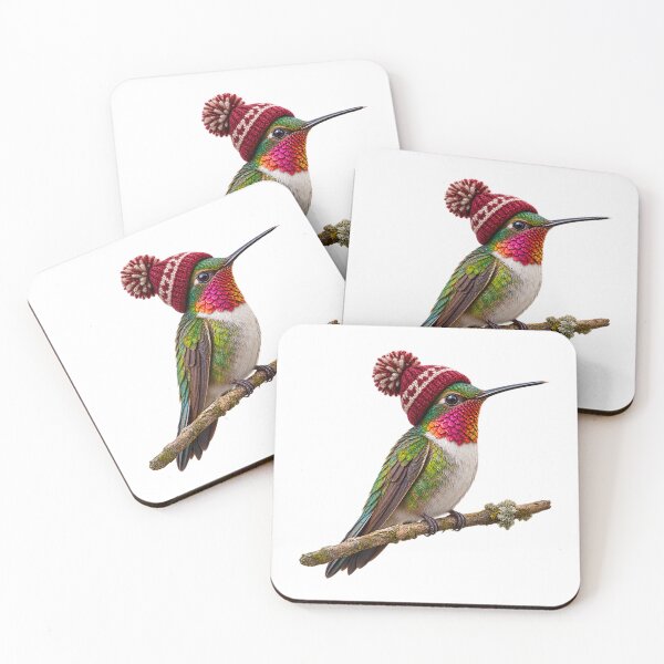 Item preview, Hummingbird Wearing a Winter Beanie Birdwatcher Gift designed and sold by tarzbol.