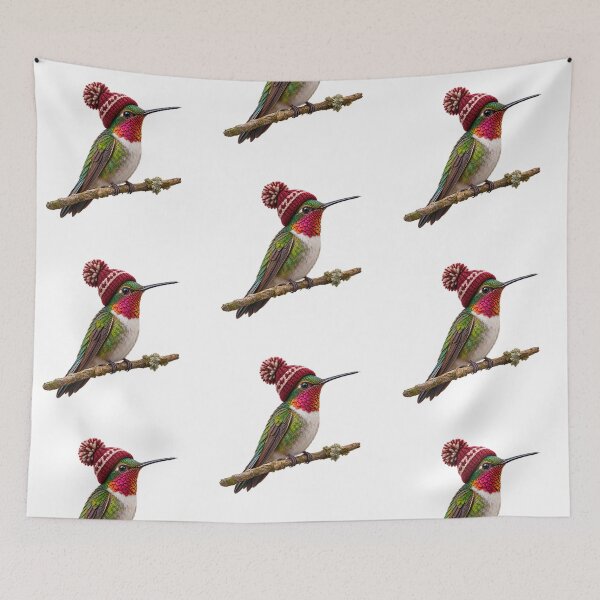 Item preview, Hummingbird Wearing a Winter Beanie Birdwatcher Gift designed and sold by tarzbol.