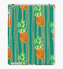 Grünes Türkis-Glitter-Ananas-Streifen-Druck-Muster iPad-Hülle & Klebefolie