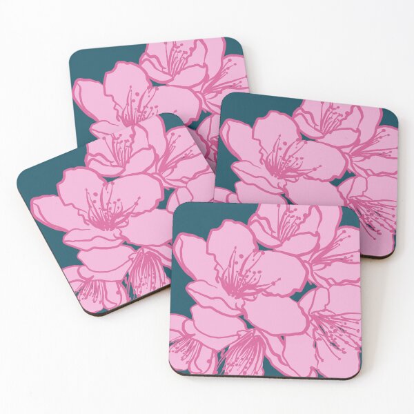 Item preview, Pink Cherry Blossoms on Dark Teal designed and sold by JulesGoyco.