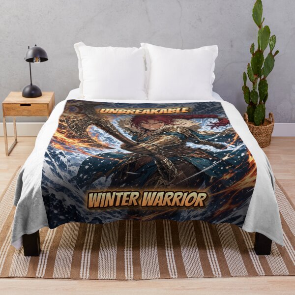 Item preview, Anime Warrior Shirt Original Shonen Style Flame Axe Winter Warrior Manga Art All Over Print designed and sold by Ember Lane Designs.