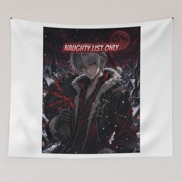 Item preview, Anime Dark Santa Shirt Naughty List Only Manga Style Christmas Blood Moon All Over Print designed and sold by Ember Lane Designs.