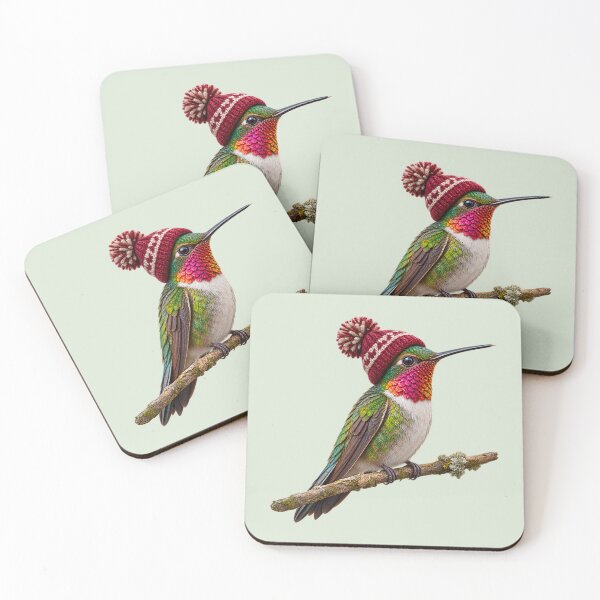 Item preview, Hummingbird Wearing a Winter Beanie Birdwatcher Gift designed and sold by tarzbol.