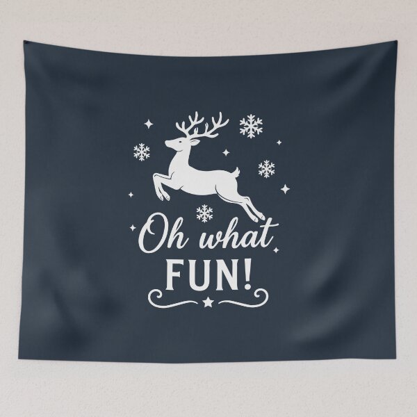 Item preview, Oh What Fun – Leaping Reindeer Christmas Art designed and sold by Tklezardesigns.