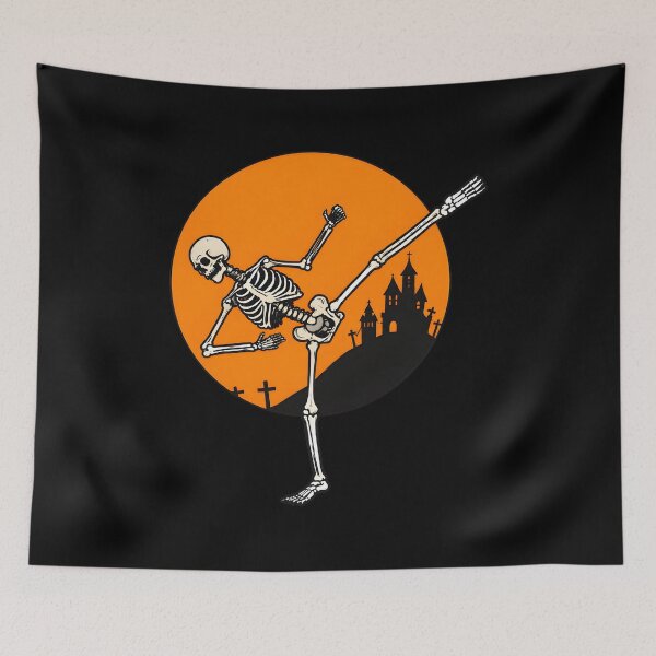 Item preview, Skeleton Kick Moon Haunted House Halloween Art designed and sold by SoyLamderma.