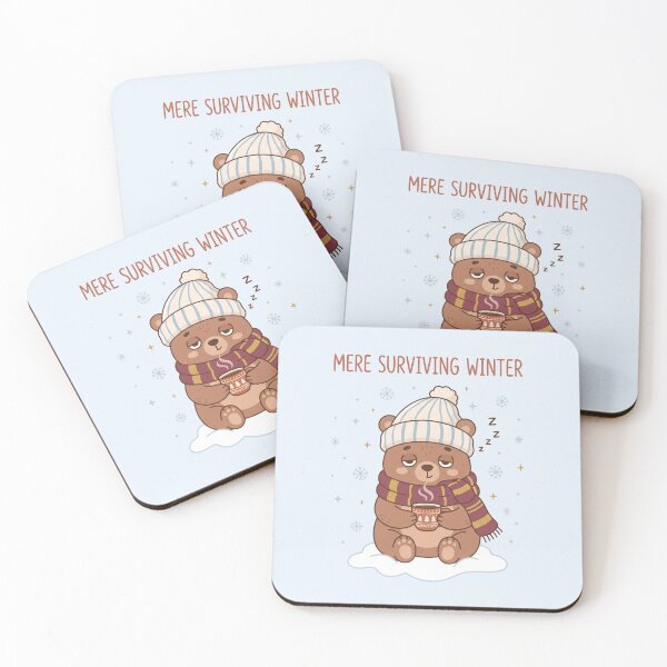 Item preview, Merely Surviving Winter Cute Bear Funny Art designed and sold by Fine-Arts-Lab.