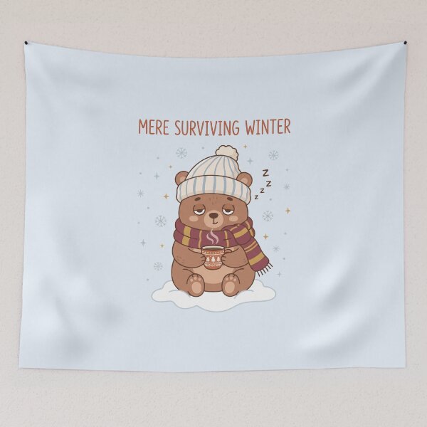 Item preview, Merely Surviving Winter Cute Bear Funny Art designed and sold by Fine-Arts-Lab.