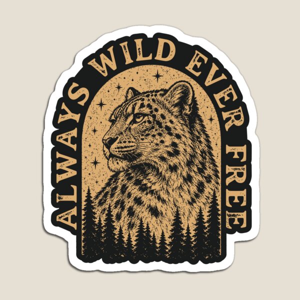 Item preview, Snow Leopard Always Wild Ever Free Vintage Animal designed and sold by Y-Vibes.