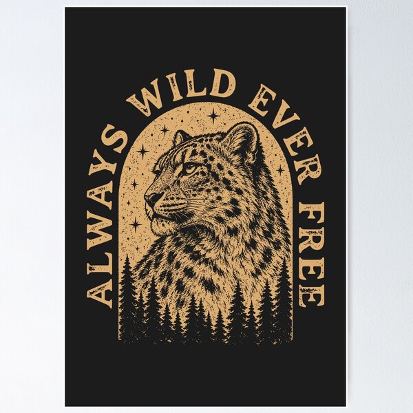Item preview, Snow Leopard Always Wild Ever Free Vintage Animal designed and sold by Y-Vibes.
