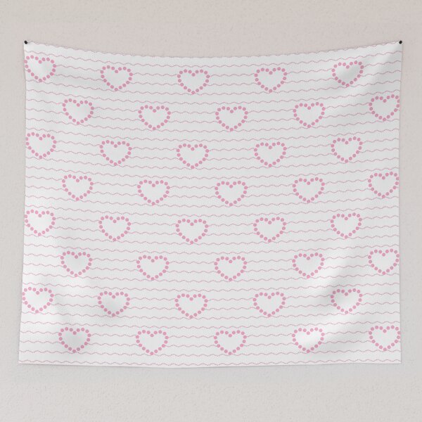 Item preview, Pink Dotted Heart Waves Seamless Pattern- White designed and sold by POLKAIWERX.