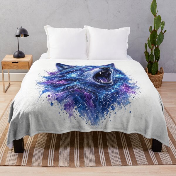 Item preview, Cosmic Wolf Galaxy Nebula Lightning All Over Print Shirt designed and sold by Ember Lane Designs.