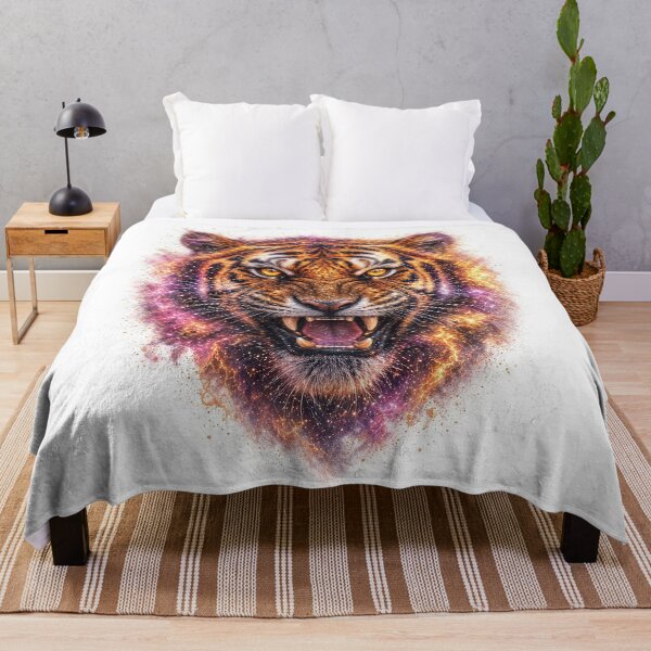 Item preview, Cosmic Tiger Fire Nebula Roaring Tiger All Over Print Shirt designed and sold by Ember Lane Designs.