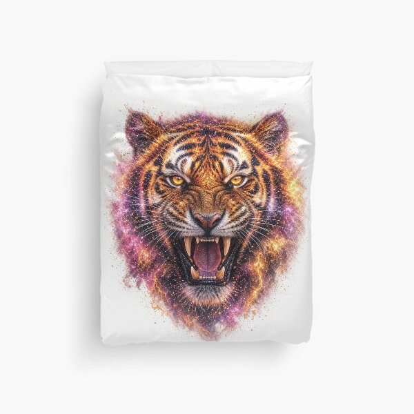 Item preview, Cosmic Tiger Fire Nebula Roaring Tiger All Over Print Shirt designed and sold by Ember Lane Designs.