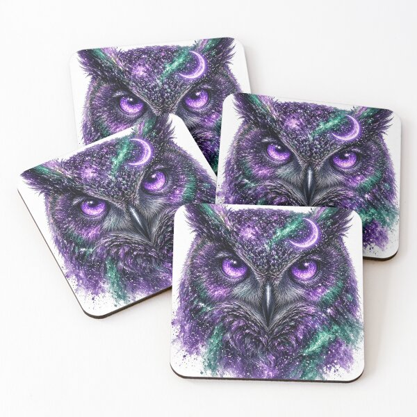 Item preview, Mystic Moon Owl Purple Galaxy All Over Print Shirt designed and sold by Ember Lane Designs.