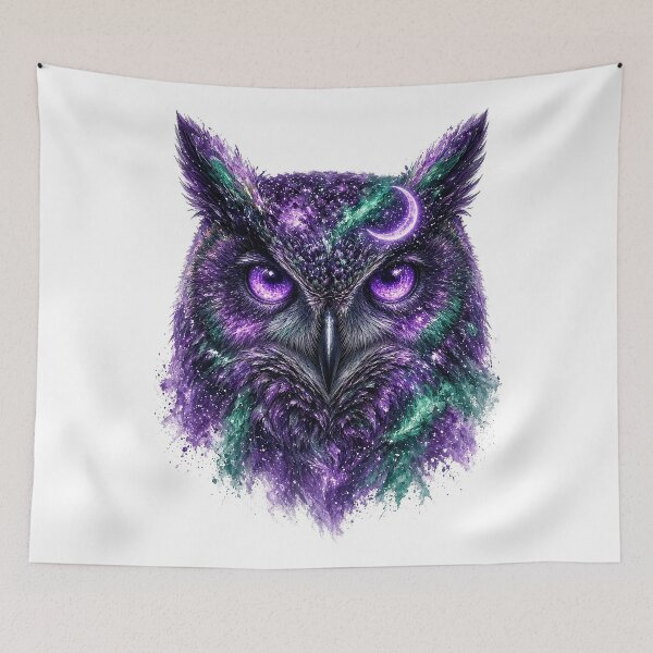 Item preview, Mystic Moon Owl Purple Galaxy All Over Print Shirt designed and sold by Ember Lane Designs.