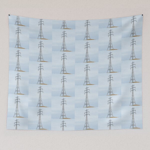 Item preview, Electricity Pylon Against Pale Blue Sky designed and sold by Pylon-Bureau.