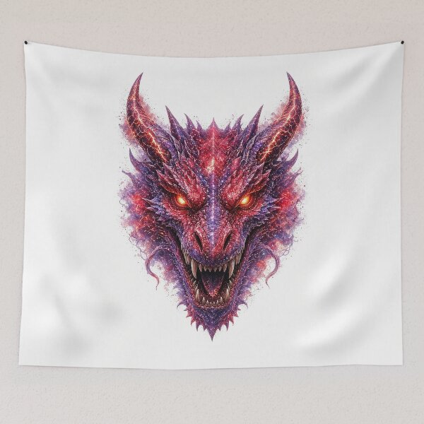 Item preview, Nebula Dragon Head Crimson Galaxy All Over Print Shirt designed and sold by Ember Lane Designs.