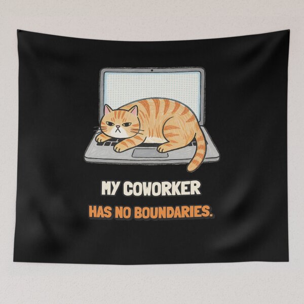 Item preview, Cat on laptop My Coworker Has No Boundaries designed and sold by The-Sinister.