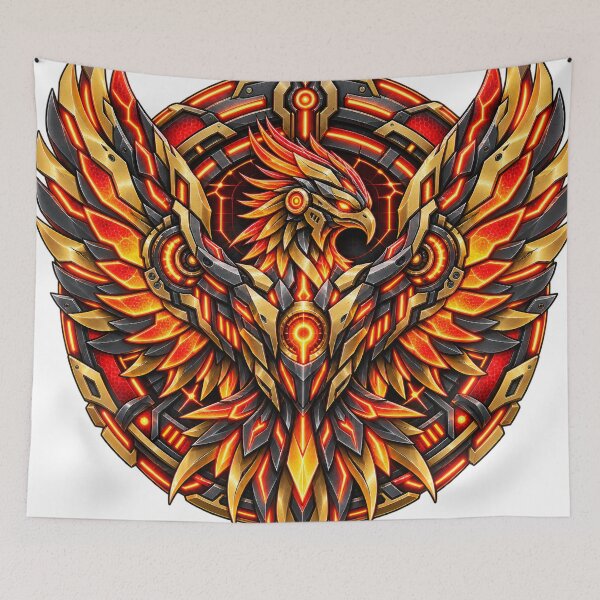 Item preview, Cyberpunk Quantum Phoenix Emblem Retro Art designed and sold by RiteshCenter .