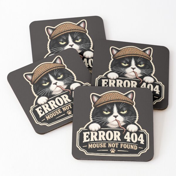Item preview, Error 404: Mouse Not Found - Domestic Cat Chaos/Funny Tuxedo Cat Design  designed and sold by Halejo68.