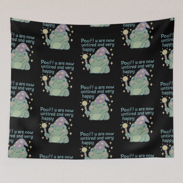 Item preview, Cute Wizard Frog Poof U Are Now Untired And Very Happy designed and sold by DevilMayCrySh.