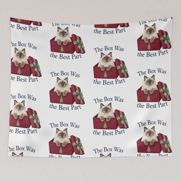 Item preview, Ragdoll Christmas Cat in a Gift Box designed and sold by PurrBloom Studio.
